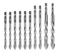 Ujjdwiurgh 10 Pièces de Forets Excentriques à Quatre Cannelures en Dents de Scie, Taille 5/6/8/10/12 mm, pour Bois, Marbre, Métal, Verre, Céramique, Carrelage Mural A