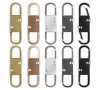Ujjdwiurgh 10 Pièces de Tirettes de Fermeture à Glissière Métalliques Détachables Multicolores, 5 Couleurs