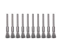 Ujjdwiurgh 10 Pieces en Acier Inoxydable Pinceau Metallique pour Stylo 1/4 Pouce (6 Mm) # 532 avec 1/8 Pouce (3mm) Queue pour et Outil Rotatif Compatible