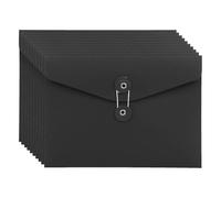 Ujjdwiurgh 10 Pièces Enveloppe Chemises de Fichiers Format Lettre A5 Organiseur de Documents pour Bureau École Noir