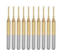 Ujjdwiurgh 10 Pièces Fraise en Bout de Carbure de Revêtement de Titane Fraise de Gravure Fraises de Routeur CNC pour Machine à PCB, Tige de 1/8 Pouces 1.1Mm