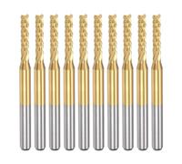 Ujjdwiurgh 10 Pièces Fraise en Bout de Carbure de Revêtement de Titane Fraise de Gravure Fraises de Routeur CNC pour Machine à PCB, Tige de 1/8 Pouces 2.2Mm