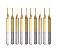 Ujjdwiurgh 10 Pièces Fraise en Bout de Carbure de Revêtement de Titane Fraise de Gravure Fraises de Routeur CNC pour Machine à PCB, Tige de 1/8 Pouces 0.9Mm