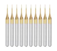 Ujjdwiurgh 10 Pièces Fraise en Bout de Carbure de Revêtement de Titane Fraise de Gravure Fraises de Routeur CNC pour Machine à PCB, Tige de 1/8 Pouces 0.3Mm