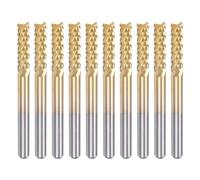 Ujjdwiurgh 10 Pièces Fraise en Bout de Carbure de Revêtement de Titane Fraise de Gravure Fraises de Routeur CNC pour Machine à PCB, Tige de 1/8 de Pouce 3.175Mm