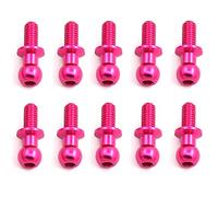 Ujjdwiurgh 10 PièCes M3 Vis à TêTe SphéRique Hexagonale en MéTal pour TT01 TT02 D5 1/10 TéLéCommandéE DéRive Voiture PièCes de Rechange Universelles, Rose