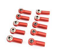 Ujjdwiurgh 10 PièCes MéTal M2.5 Lien Rotule D'ExtréMité de Biellette de Direction pour A959 12428 144001 C24 MN D90 MN99S PièCes de Voiture TéLéCommandéE, Rouge