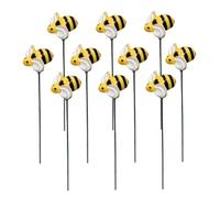 Ujjdwiurgh 10 Pièces Petite Abeille Enfichable Abeilles Piquets de Jardin Décor de Piquet de Jardin Abeilles Signe D'Abeilles Piquet de Jardin Décoratif