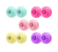 Ujjdwiurgh 10 Pièces Pompons pour Patins à roulettes avec Grelots - Pompons pour Patins à roulettes à Nouer de 3,1 Pouces Flous (5 Couleurs)