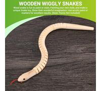 Ujjdwiurgh 10 PièCes SéRies 12 Pouces Non en Bois Serpents OnduléS ArticuléS Flexible en Bois Serpent Blanc ModèLe Animal Artisanat pour Les Arts