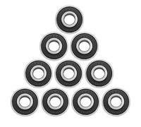 Ujjdwiurgh 10 PièCes SéRies 608- Longboard Roulement IntéGré Roulement de Roue de Planche à Roulettes Roulement de Patins à Roulettes 8X22X12.6Mm, Noir