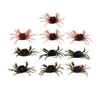 Ujjdwiurgh 10 Pièces Séries Appâts de Crabe, Appâts Souples de Crabe de Simulation 3D avec Crochet Pointu, Boucle D'Appât de Poisson de Mer, Outils de Pêche au Poisson de Mer