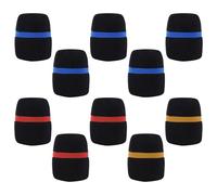 Ujjdwiurgh 10 PièCes SéRies de Poche Microphone de ScèNe Pare-Brise Mousse Microphone Couverture Karaoké Noir