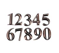 Ujjdwiurgh 10 PièCes SéRies Porte Chiffres 0 à 9 NuméRo ÉTiquette NuméRique Porte Plaque Maison Tiroir Signe Placage HôTel Accueil Autocollant Adresse Porte ÉTiquette Bronze