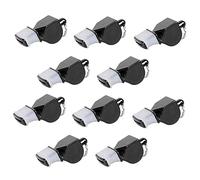 Ujjdwiurgh 10 Pièces Sifflet Professionnel Football Basket-Ball Arbitre Sifflet Plastique Noir Haute Qualité Gros Son Sifflet sans Pépins