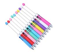 Ujjdwiurgh 10 Pièces Stylo de Recharge Quatre Couleurs Bricolage Stylo de Recharge D'Affaires Stylos à Bille Perlés Mignons Puzzle Multicolores Stylo à Bille Perlé