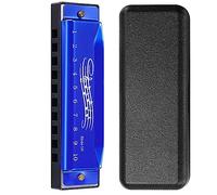 Ujjdwiurgh 10 Trous Clé de C Blues Harmonica Instrument de Musique Instrument de Musique Jouet Éducatif avec Étui