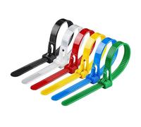 Ujjdwiurgh 100 Attaches de Câble en Nylon de Qualité Supérieure Autobloquantes à Boucle, Sangle en Nylon Réutilisable Réglable de 8 X 200 mm avec Boucle