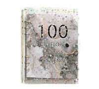 Ujjdwiurgh 100 Enveloppes Challenge Binder Classeur D'Épargne pour Save 5050 avec Enveloppes de Trésorerie pour la Planification Budgétaire Noir