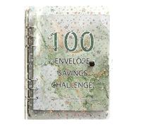 Ujjdwiurgh 100 Enveloppes Challenge Binder Classeur D'Épargne pour Save 5050 avec Enveloppes de Trésorerie pour la Planification Budgétaire Vert