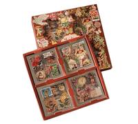 Ujjdwiurgh 100 Feuilles D'Autocollants de Scrapbooking Vintage avec Plantes Papillons et Fleurs pour Fournitures de Journaux Indésirables, Manuel de Nostalgie