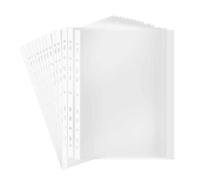 Ujjdwiurgh 100 Pages de Protection de Feuille Transparente, 11 Trous, Classeur de Protection de Feuille de Poche, Fichier Papier, Feuilles de Lettres, Pochettes de Reliure, 8 Soies