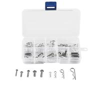 Ujjdwiurgh 100 PCS Acier au Zingué R Goupille D'Attelage Tracteur Clip Goupille Argentée Acier au pour Mécanique Automobile Garages Ateliers Clips