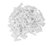 Ujjdwiurgh 100 pcs Borne de connecteur de conduit de jauge de couverture de curling fermee de 22-16 GA AWG (Blanc)