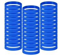Ujjdwiurgh 100 Pcs Bracelets en Caoutchouc de Couleur Bracelet en Silicone Sport Élastique en Caoutchouc en Vrac Bracelets pour Adultes Faciles à Utiliser (Bleu Foncé)