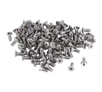 Ujjdwiurgh 100 Pieces 304HC Vis a fraisee a hexagonale en acier inoxydable Vis a boulons plats M2 x 5mm