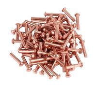 Ujjdwiurgh 100 PièCes 5/64 Pouces X 25/64 Pouces Attaches de Rivets Solides en Cuivre à TêTe Ronde