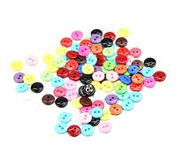 Ujjdwiurgh 100 pieces 8mm boutons circulaires en resine a deux trous accessoires de couture Couleur mixte