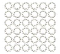 Ujjdwiurgh 100 Pièces Anneaux de en Perles Porte-Anneau de Imitation Anneaux de en Perles Élégants Anneaux de en Strass Boucle
