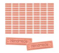 Ujjdwiurgh 100 PièCes en Cuir PU éTiquettes Faites à la Main éTiquettes éTiquettes en Relief éTiquettes en Cuir Textile pour VêTement Bricolage Artisanat Accessoires de Couture