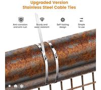 Ujjdwiurgh 100 PièCes SéRies Attaches ClôTure à Maillons ChaîNe, Attaches à GlissièRe en Acier Inoxydable à Usages Multiples pour ClôTure Cages pour Animaux Compagnie Ferme Jardin ExtéRieur