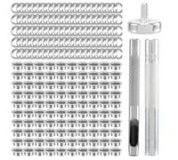 Ujjdwiurgh 100 PièCes SéRies Ensemble D'œIllets en MéTal 6mm D'Anneaux à œIllets avec Tige de PoinçOn de pour Accessoires de Bricolage RéParation de VêTements D'Artisanat en Cuir