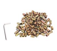 Ujjdwiurgh 100 PièCes SéRies M6 X 15Mm Meubles Vis dans ÉCrou Fileté Inserts en Bois Boulon Fixation Connecteur EntraîNement à Douille Hexagonale