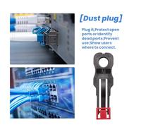 Ujjdwiurgh 100 PièCes SéRies Rouge RJ45 Port Ethernet LAN Hub Anti-PoussièRe Bouchon Bouchon Protecteur de Blocage avec Serrure et Clé PropriéTaires