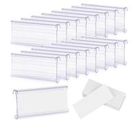 Ujjdwiurgh 100 Porte-Étiquettes pour Étagères Métallique avec 100 Inserts Papier, Porte-Étiquettes Métallique pour Étagères en Plastique Compatibles avec Les Étagères de 1-1/4 Pouces