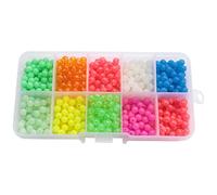 Ujjdwiurgh 1000 PièCes/Ensemble Perles de PêChe Dures 5Mm Flotteurs Perles de Lueur en Plastique Ensemble D'Accessoires de PêChe de Nuit