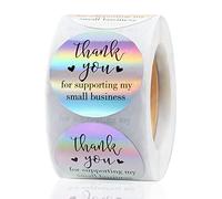 Ujjdwiurgh 1000 PièCes SéRies ÉTiquettes Autocollants - 3,81 Cm Rond Holographique de Soutenir Mes Petites Entreprises Autocollants