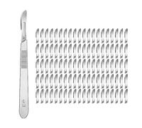 Ujjdwiurgh 101PC 100 Lames 1 Poignée Lames de Laboratoire en Acier Inoxydable avec Poignée Lames D'Art Pratiquant L'Artisanat de Coupe