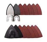 Ujjdwiurgh 104 patins de ponçage oscillants pour outils de détail, 2 patins de ponçage triangulaires et 2 patins de ponçage pour doigts, 100 papiers abrasifs