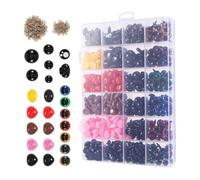 Ujjdwiurgh 1040 Pièces Yeux et Nez de Sécurité, Yeux de Sécurité pour Crochet, Yeux de Poupée Colorés au Crochet avec Rondelles pour Animal en Peluche