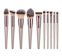 Ujjdwiurgh 10Piece Pinceaux Fond de Teint Champagne Gold Pinceaux Ombre à Paupières