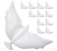 Ujjdwiurgh 12 Ballons en Forme de Colombe à Lâcher dans le Ciel pour un Mémorial, en Aluminium Blanc Biodégradable. Lanternes Funéraires en Forme D'.