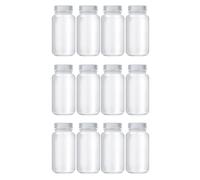 Ujjdwiurgh 12 Flacons à Pilules, Flacons D'Échantillons, Flacons de Réactifs à Large Ouverture, en Plastique avec Bouchons à Vis, Récipients D'Échantillons, 4 Oz, 125 Ml
