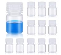 Ujjdwiurgh 12 Flacons à Pilules, Flacons D'Échantillons, Flacons de Réactifs à Large Ouverture, en Plastique avec Bouchons à Vis, Récipients D'Échantillons, 1 Oz, 30 Ml