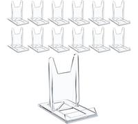 Ujjdwiurgh 12 Pack Acrylique Étagère pour Affichage Tablette Stand pour Bureau à Domicile Photo Album CD Magazine Carte Postale Image Oeuvre