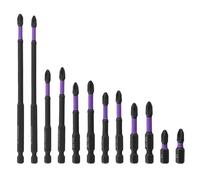 Ujjdwiurgh 12 Pièces 25-150 mm Embout à Impact Magnétique D'Embouts de Tournevis Antidérapants pour Perçage Électrique